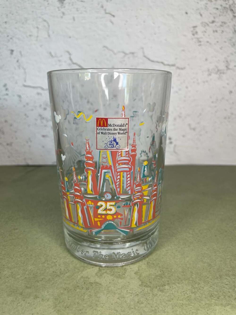 McDonalds Walt Disney World 25th Anniversary Remember The Magic Glass Cup